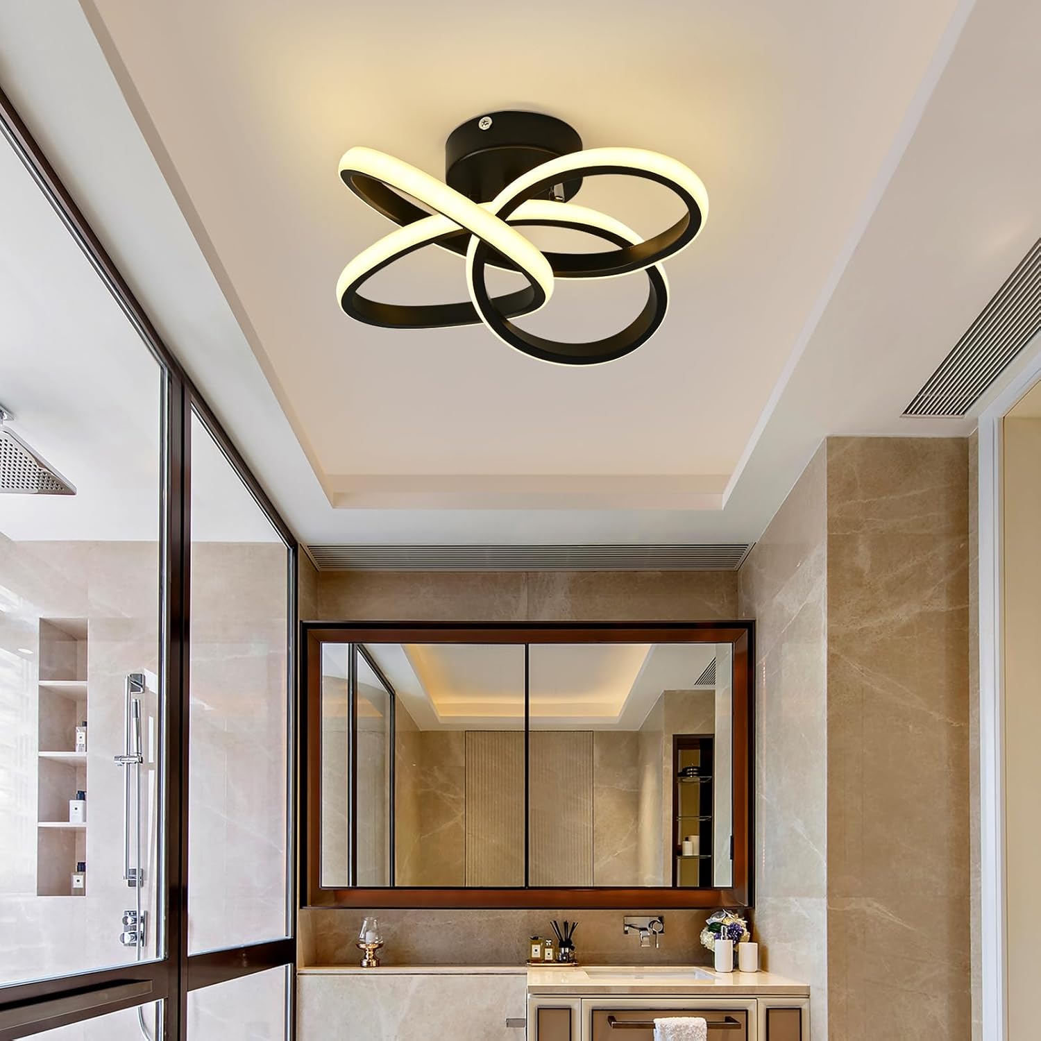 Thumbnail 2 de Plafón LED 36W Moderna Flor🌸 Luz Cálida 3000K Negro