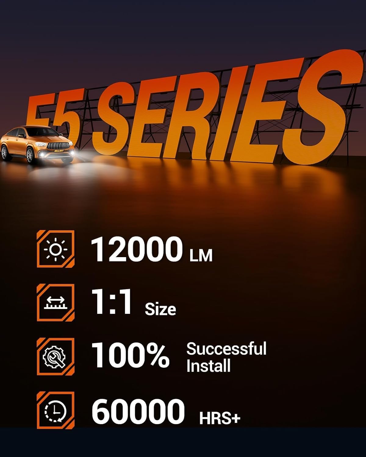 Thumbnail 5 de SEALIGHT H11 LED Fog Light 12 000 LM – Pack de 2 (6500K) pour H8/H9/H16, remplacement Halogène