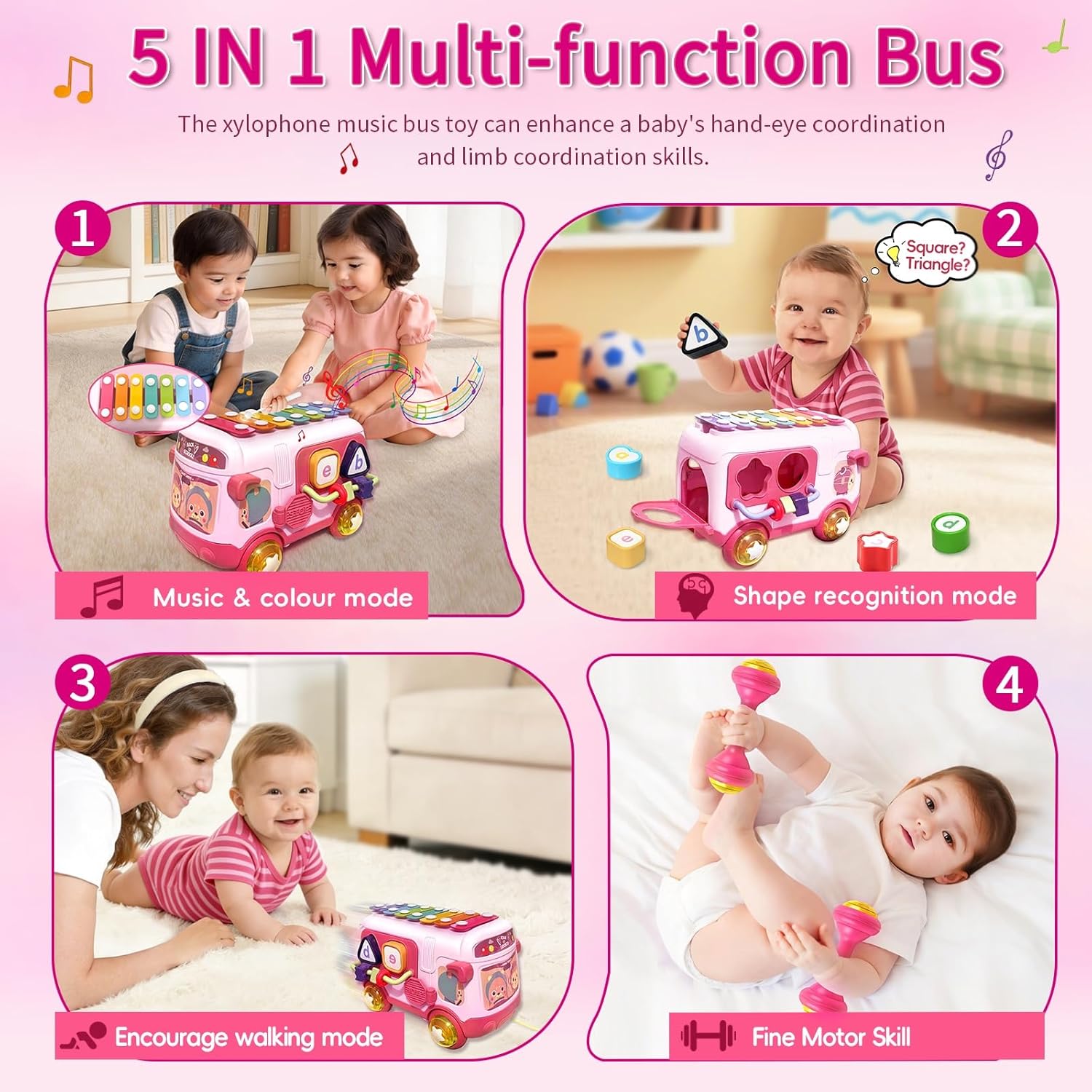 Thumbnail 5 de Montessori Xylophone Shape Blocks – Multi‑Functional Sensory Toy for 12–18 Months