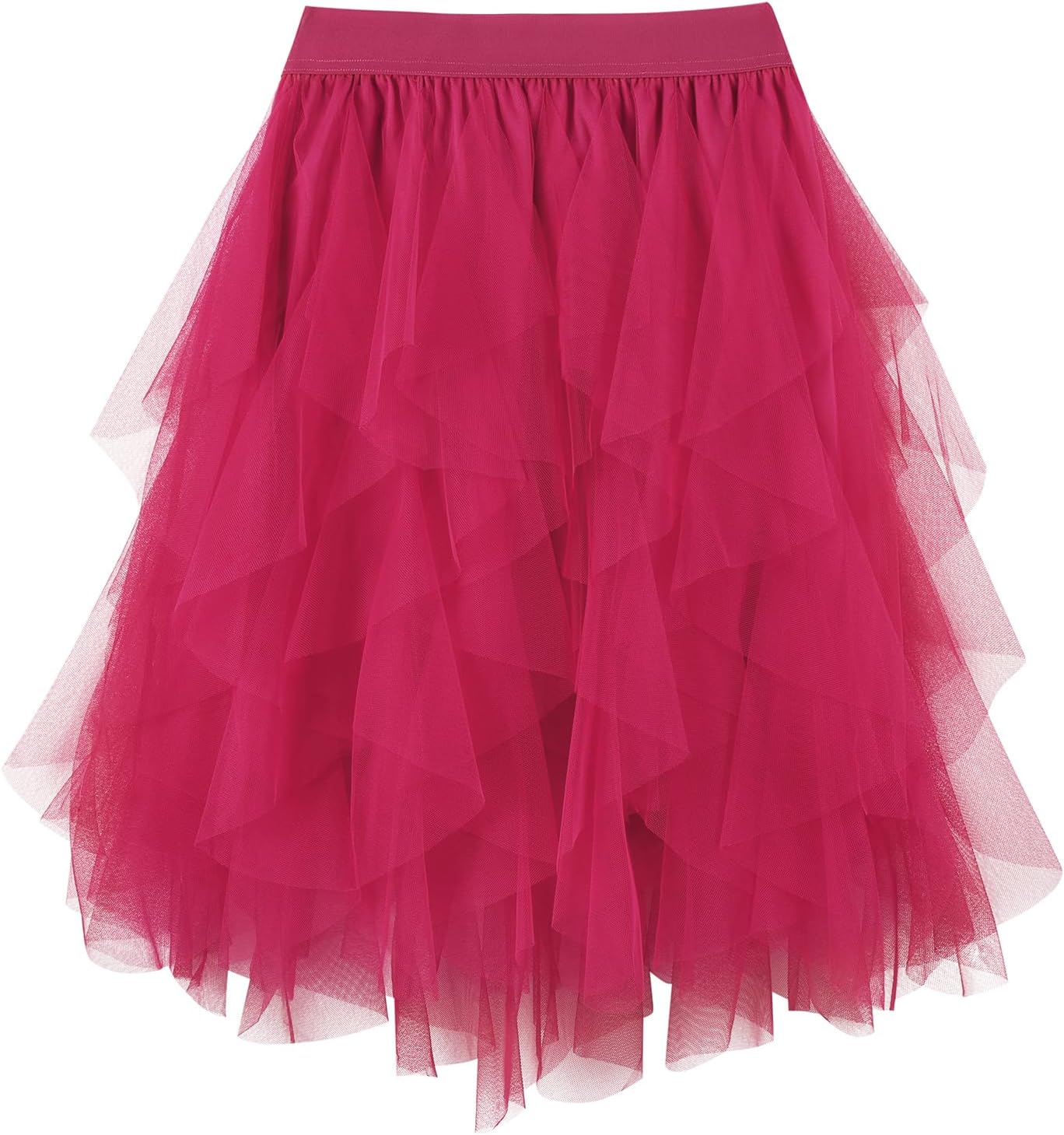 Thumbnail 6 de TRIWORKS Tulle Skirt for Women – Irregular Elastic High Waist Layered Midi Mesh Tutu