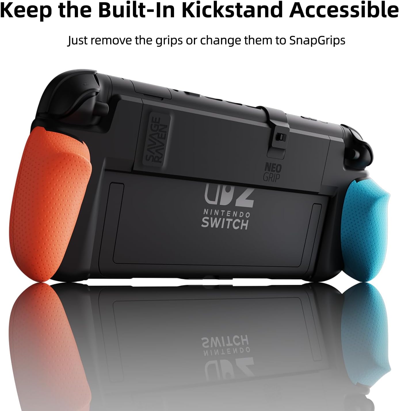 Detalle de Savage Raven NeoGrip Bundle für Nintendo Switch 2 – ergonomische Grifflösung mit austauschbaren Griffen und Großtasche