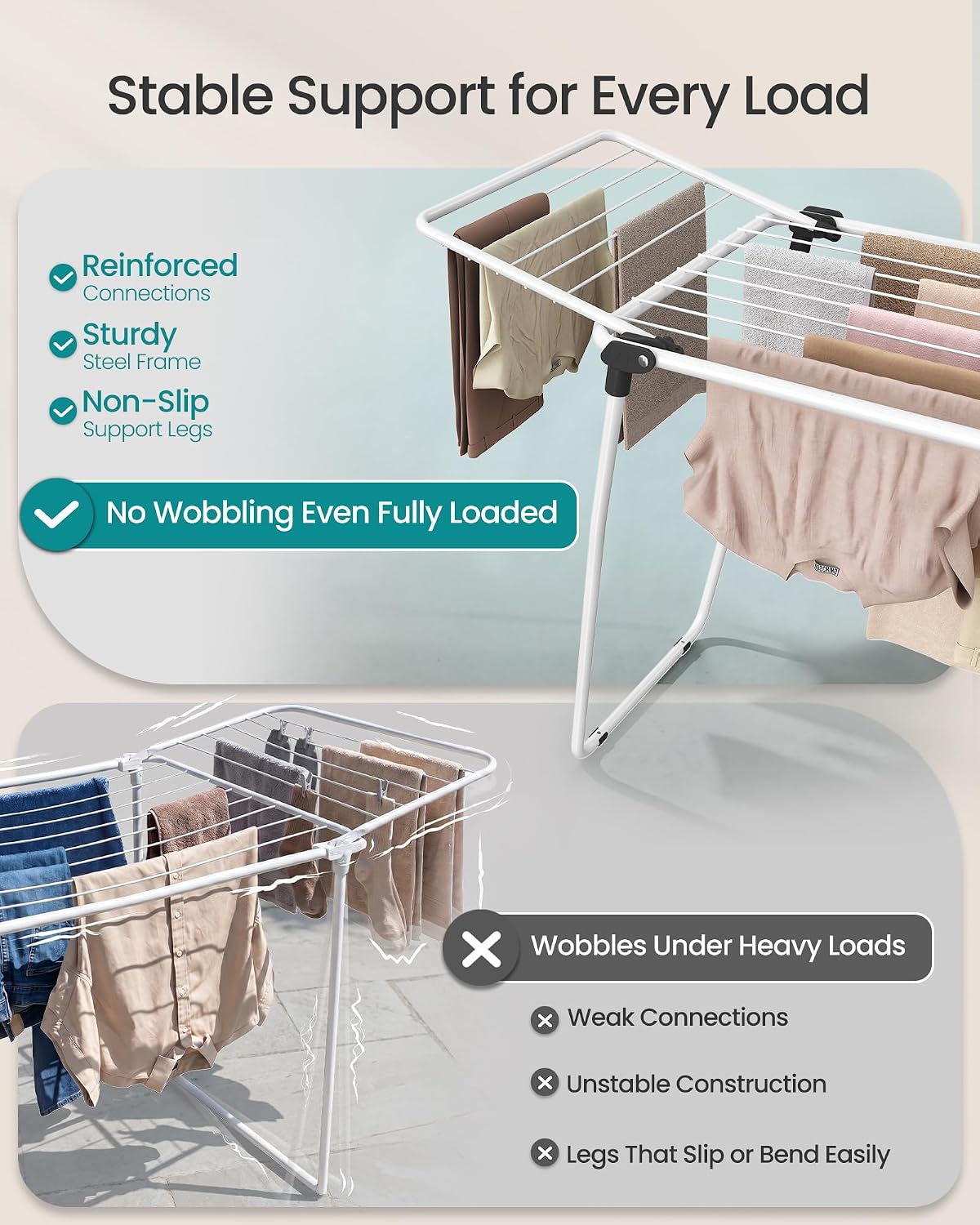 Detalle 2 de SONGMICS Clothes Drying Rack ULLR520WK01