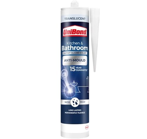 Detalle de UniBond Kitchen and Bathroom Mould-Resistant Transparent Sealant, 280 ml
