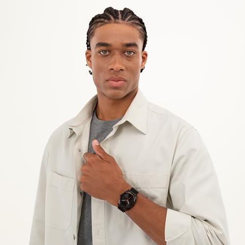 Detalle 1 de HUGO #Ark 1530440, reloj de cuarzo para hombre con brazalete milanés negro