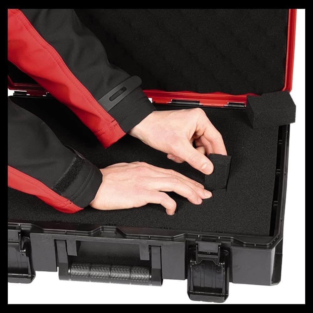 Detalle de Einhell E-Case S-F Systemkoffer (E-Case S-F) – stapelbar, spritzwassergeschützt, inkl. Rasterschaumstoff
