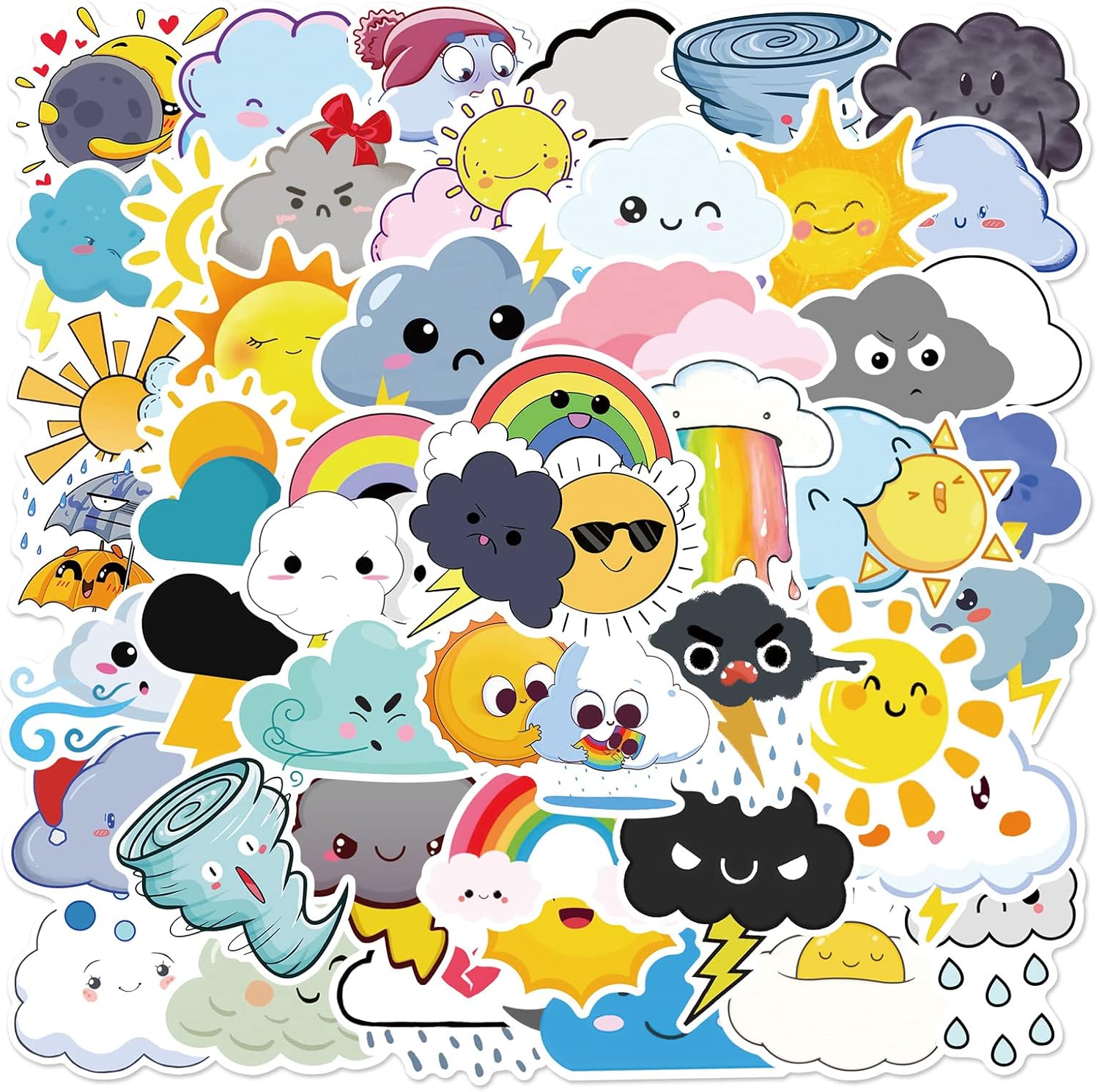 Detalle de Weather Stickers Vinyl Sticker Pack, 50 Pieces