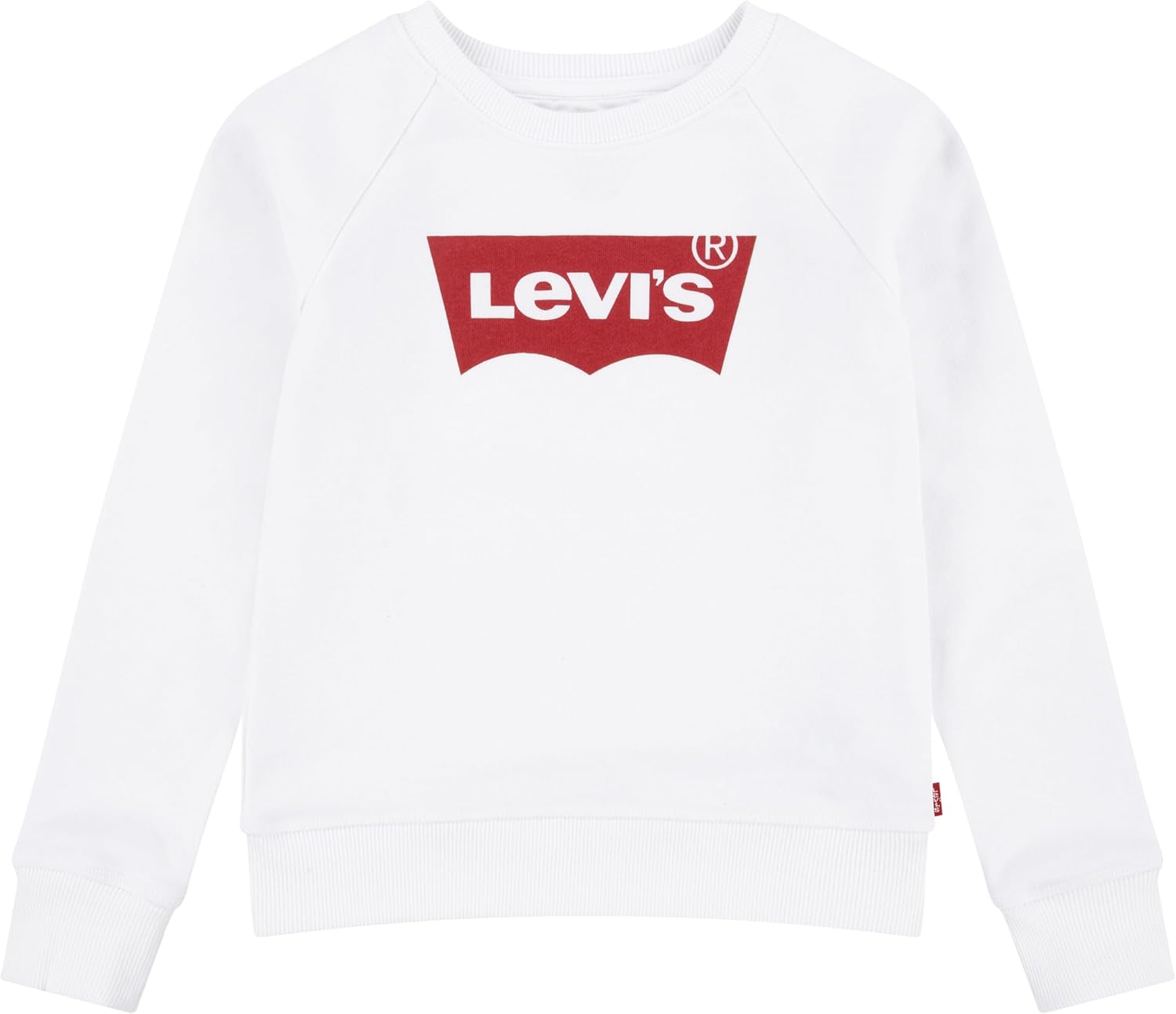 Detalle de Levi’s Kids Lvg Key Item Logo Crew Girl’s sweatshirt with batwing logo