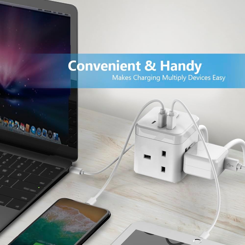 Thumbnail 6 de JSVER Cube Extension Lead 2m with USB ports ๐