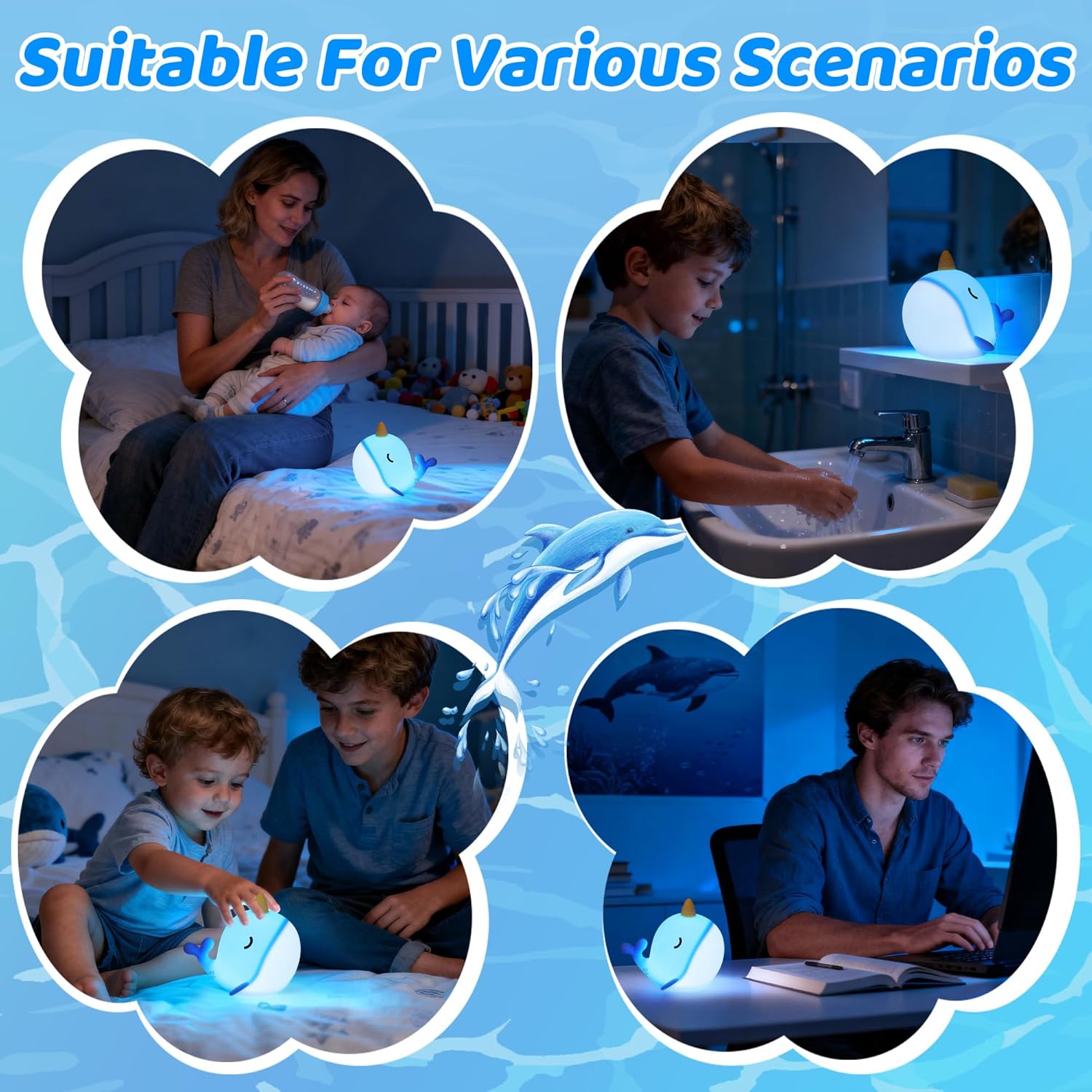 Thumbnail 5 de OkiyiD Narwhal Lamp Blue Night Light