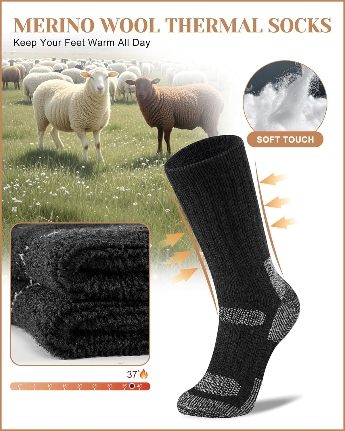 Thumbnail 2 de SukModen Merino Wool Socks 3 Pairs