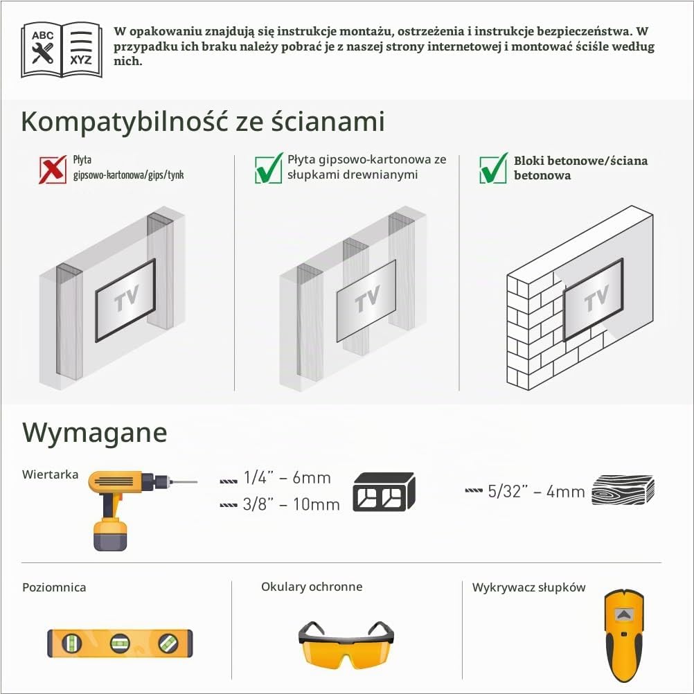 Thumbnail 6 de Barkan 3400W – biały, przegubowy uchwyt ścienny do telewizora do 40 kg