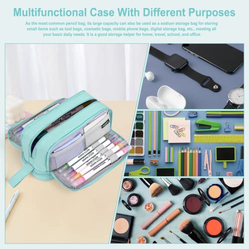 Detalle de Sciphylia Trousse Scolaire Grande Capacité : organisation et polyvalence en Vert Clair