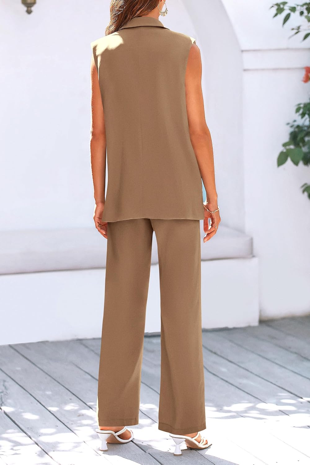 Detalle 2 de PRETTYGARDEN Women's Sleeveless Suit Vest and Pants