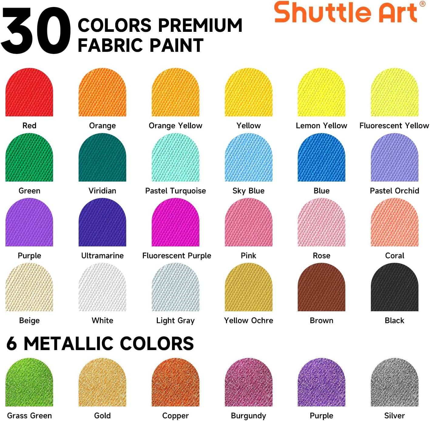 Detalle 2 de Shuttle Art Textilfarben Set 30 Farben