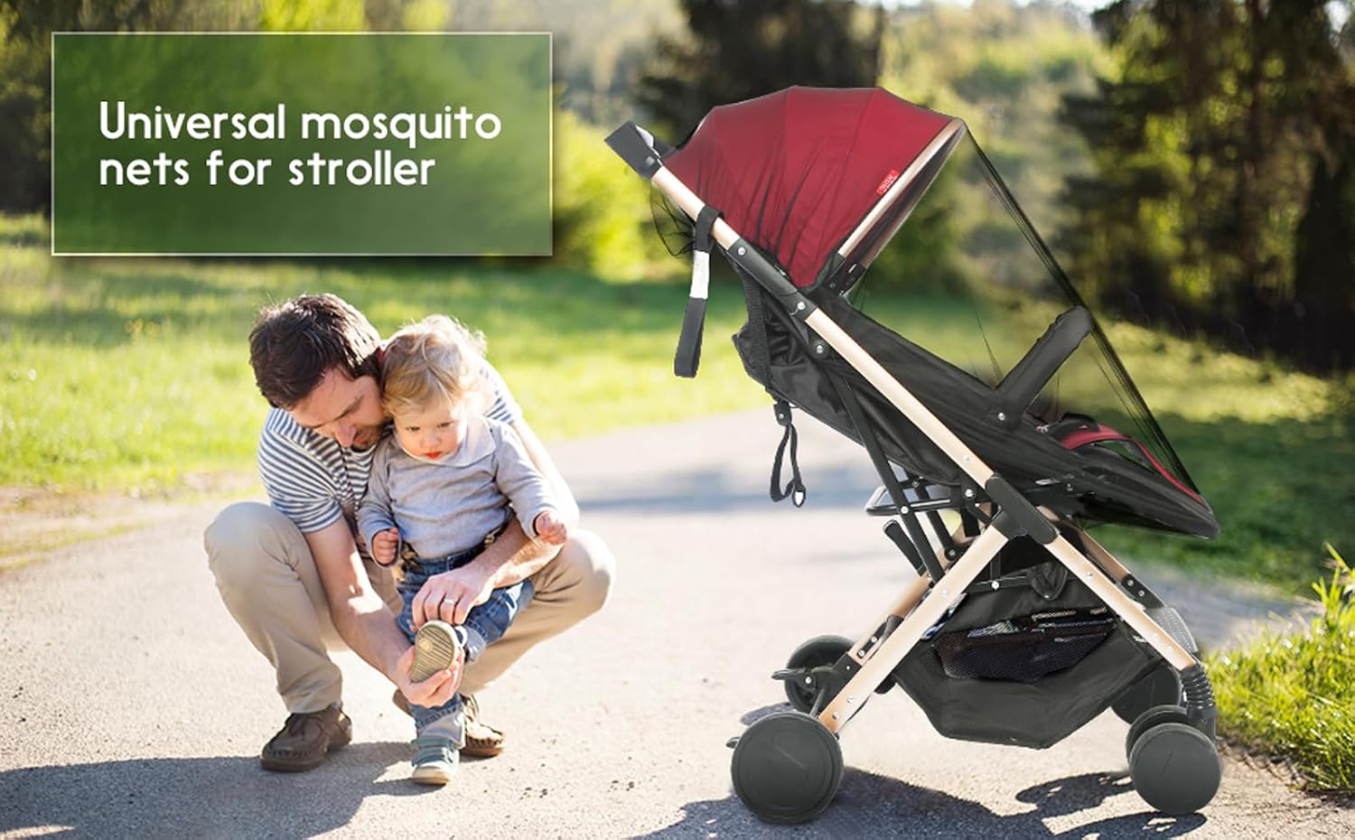 Detalle 2 de AMORBASE Stroller Mosquito Net, 2-Pack