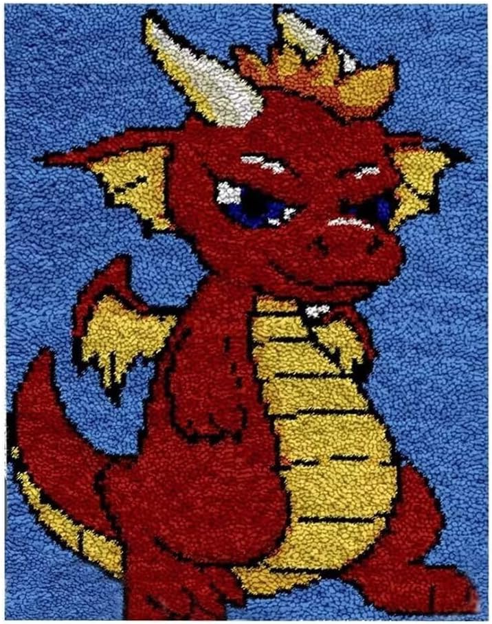 Detalle de ROCKY&CHAO Knüpfhaken-Teppich-Set – DIY-Knüpfhaken Teppichherstellung (50 × 38 cm) mit Zwerge und Blumen