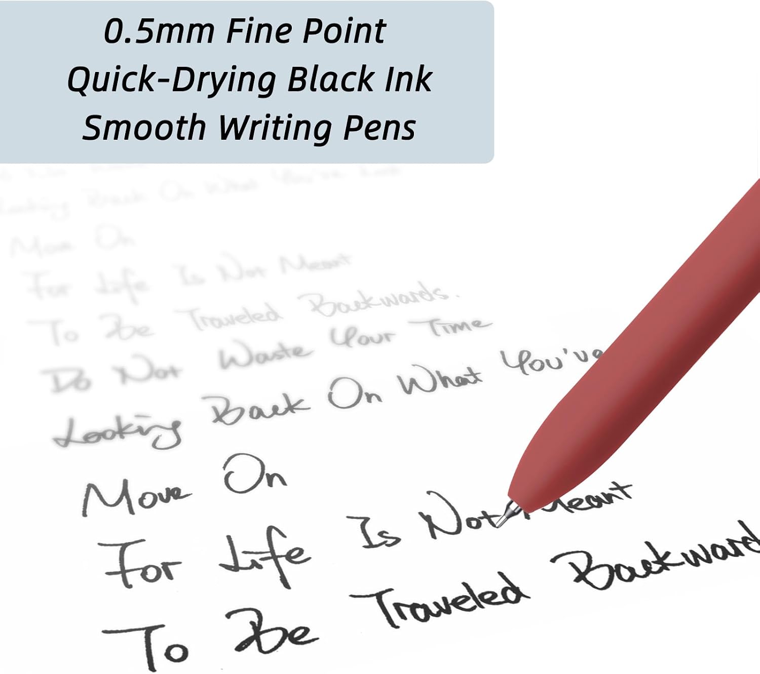 Detalle de YOXMJDB Model 1 Gel Pens, 0.5 mm Black Ink, Retractable Soft-Grip, 5-Pack