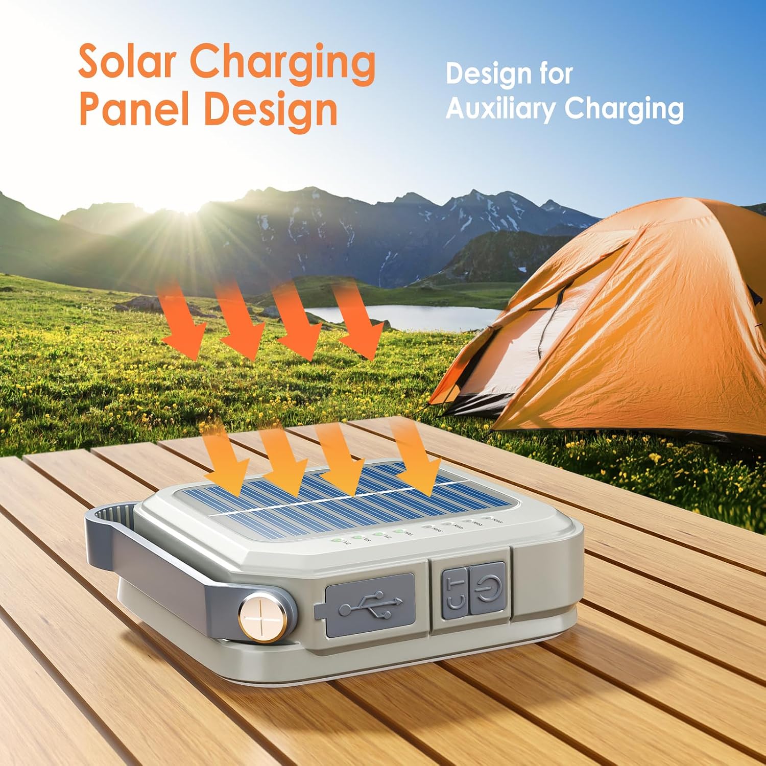 Thumbnail 5 de Quntis Camping Light Rechargeable: Solar/USB-C LED Lantern with 4000mAh Power Bank (IPX6, 4 Colour Temperatures)