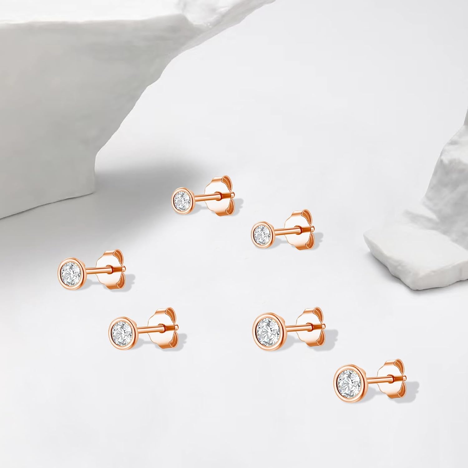 Detalle de Ecripe 925 Sterling-Silber Ohrstecker mit Zirkonia (hypoallergen) für Frauen