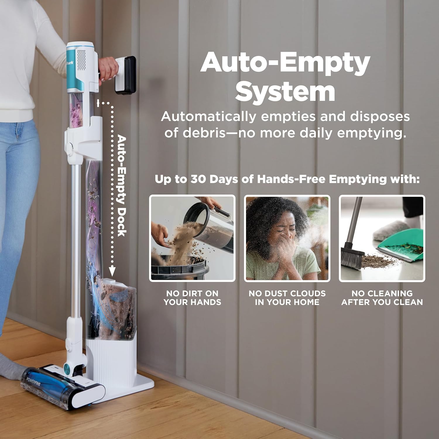 Detalle de Shark BU3521 Clean & Empty Cordless Stick Vacuum with Auto-Empty Dock