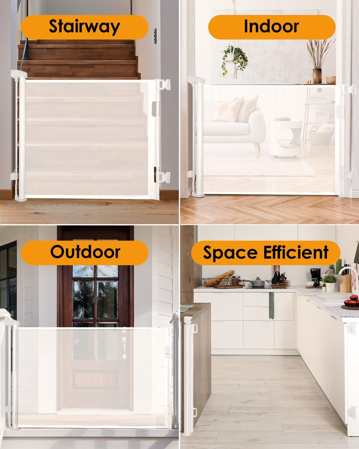 Detalle 2 de Retractable mesh stair gate 2 pack 140cm