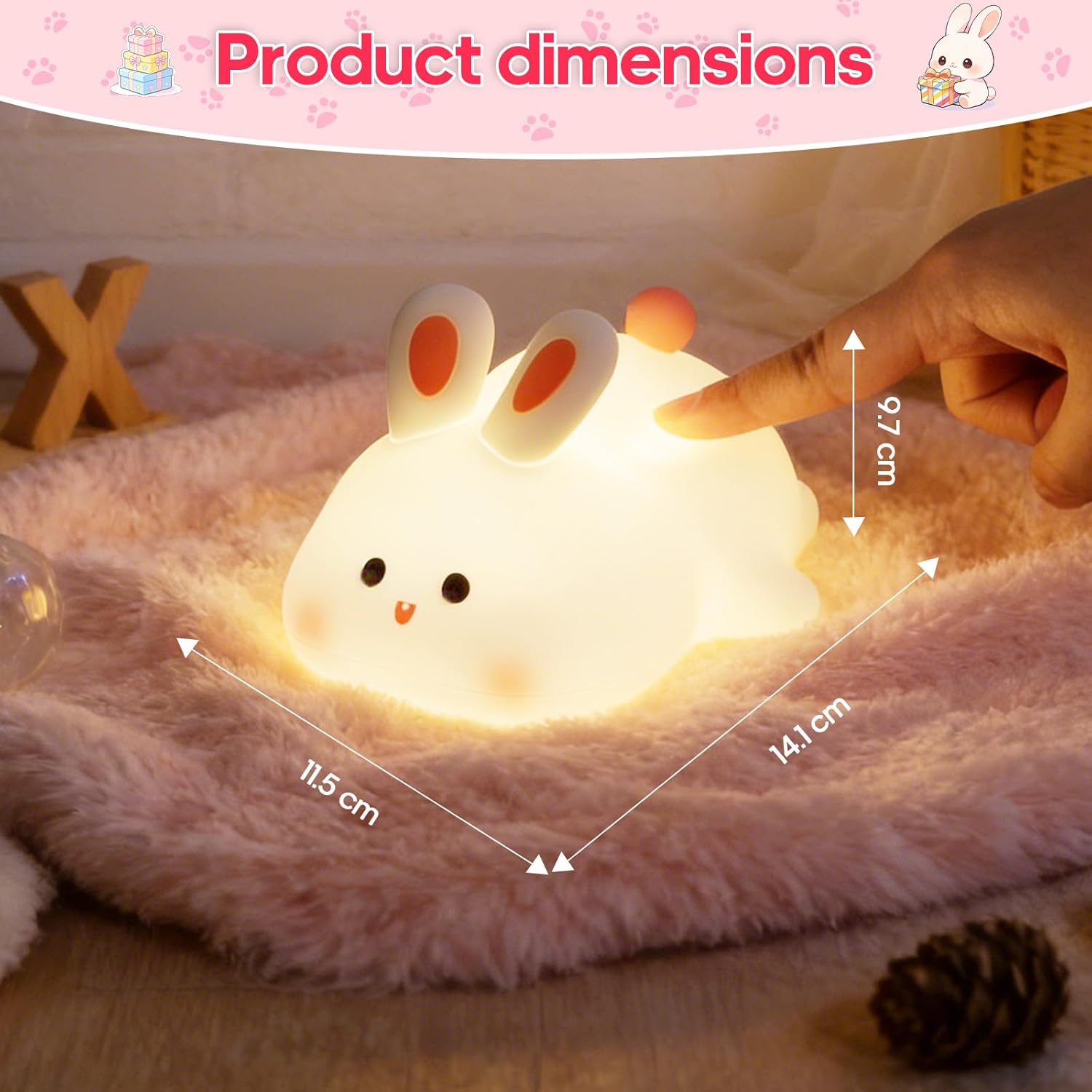 Detalle de GOODEA Baby Night Light Newborn – Silicone Kids Lamp with 30-Min Timer and Week-Long Battery