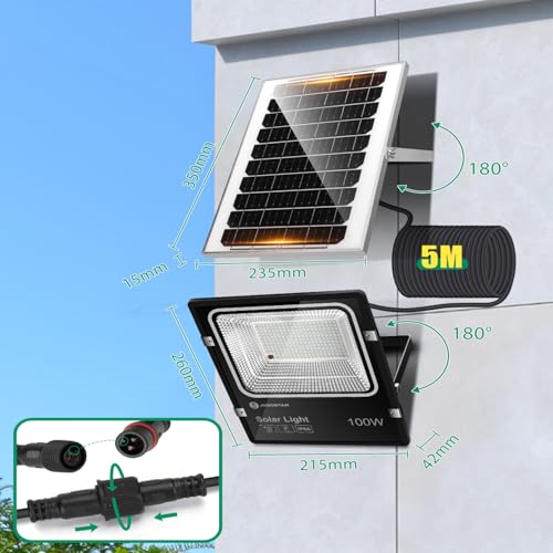 Thumbnail 6 de Aigostar foco solar exterior con mando a distancia e IP66 (cable 5 m, 8000 mAh) con 3000/4000/6500K