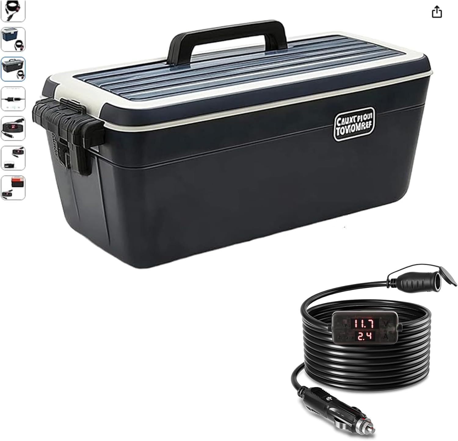 Thumbnail 2 de RGBer® 12-Volt-Zigarettenanzünder-Verlängerungskabel (16AWG) mit Batteriewächter und Voltmeter – für Auto & Kühlbox