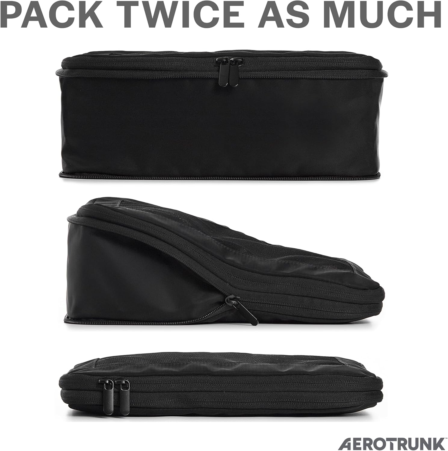 Thumbnail 1 de Aerotrunk Compression Packing Cubes (6-Pack, Black) for Travel Luggage Organizers