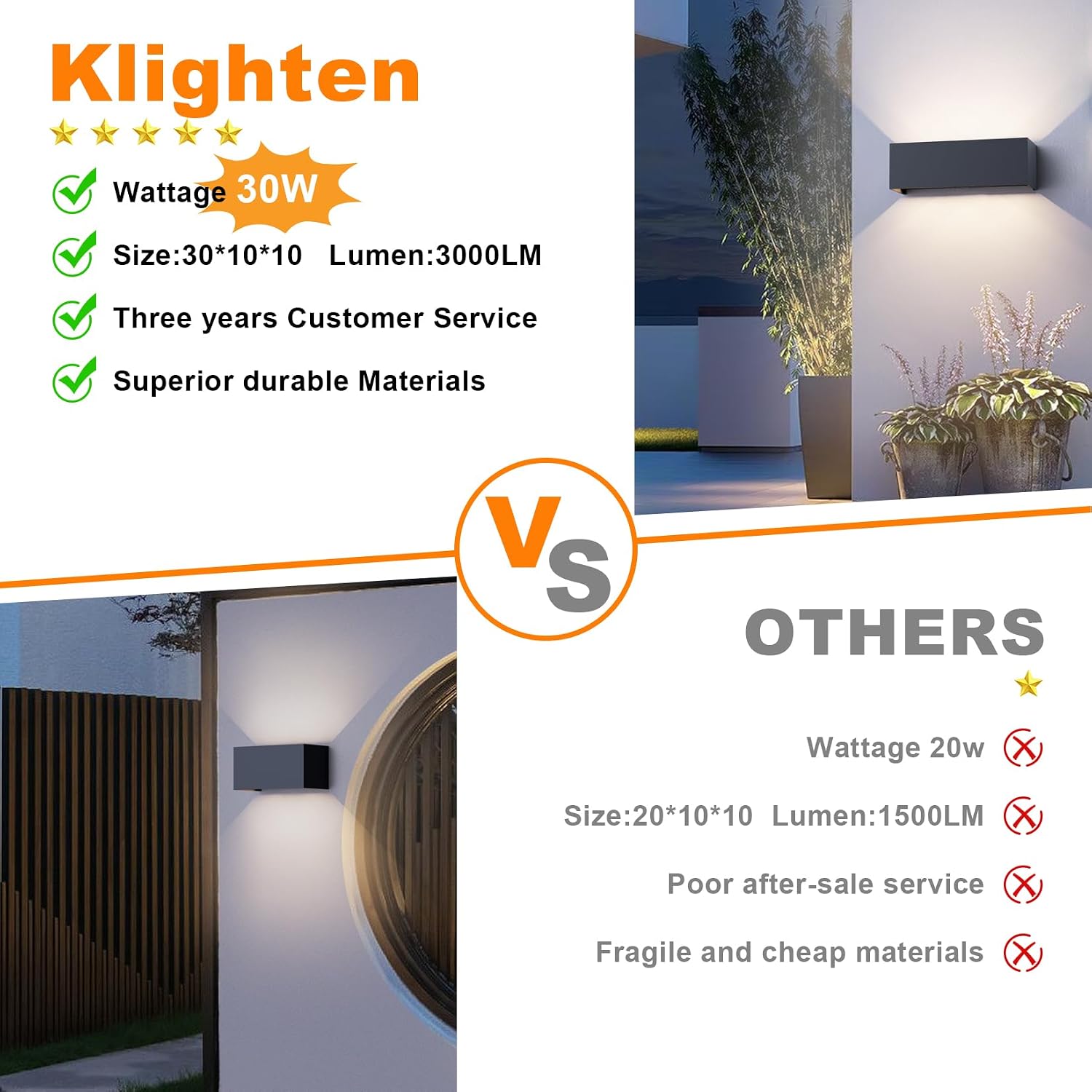 Detalle de Klighten applique murale 30 W IP65