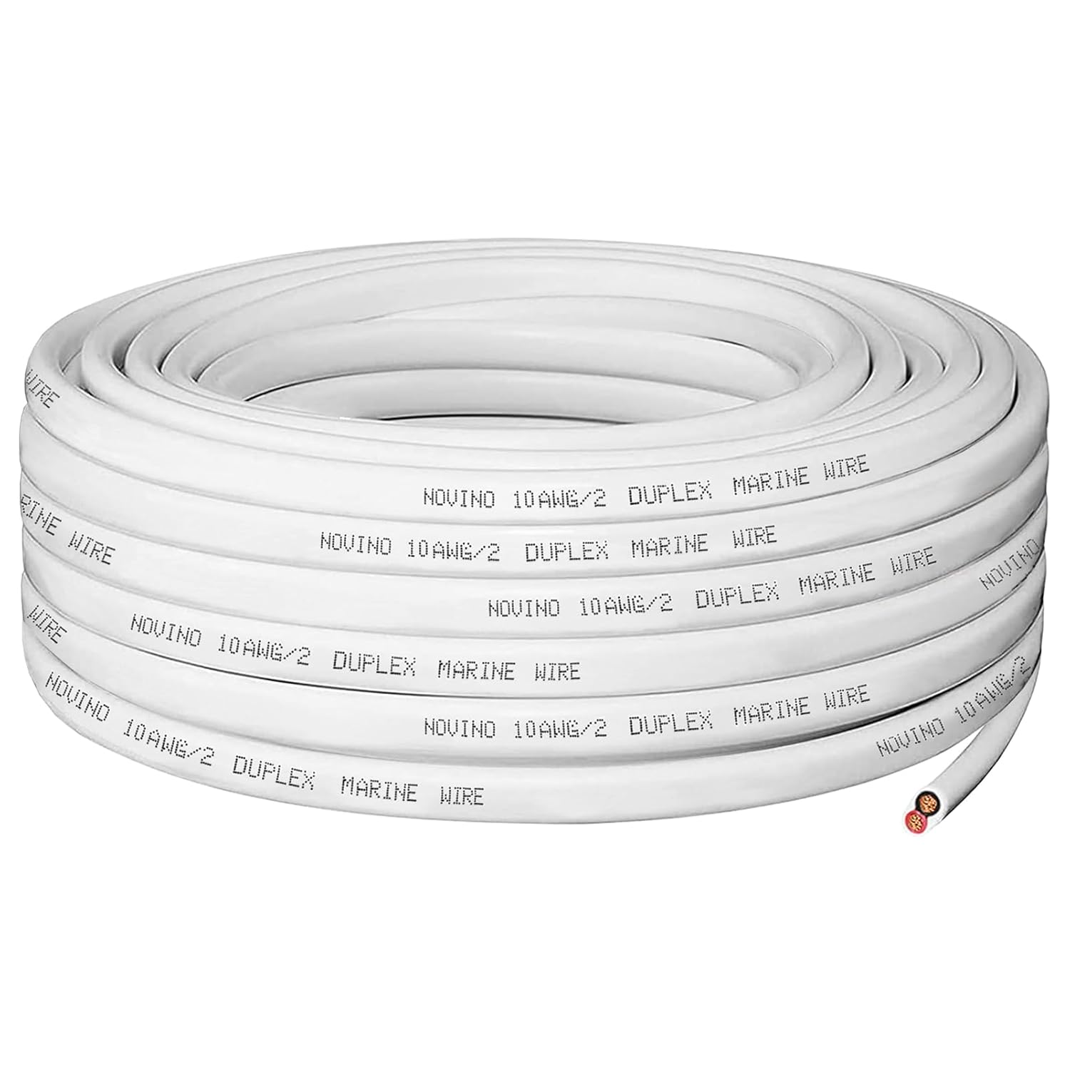 Detalle de 10 Gauge Marine Wire, 10/2 Duplex 100ft, Tinned Copper 600V Marine Grade Cable