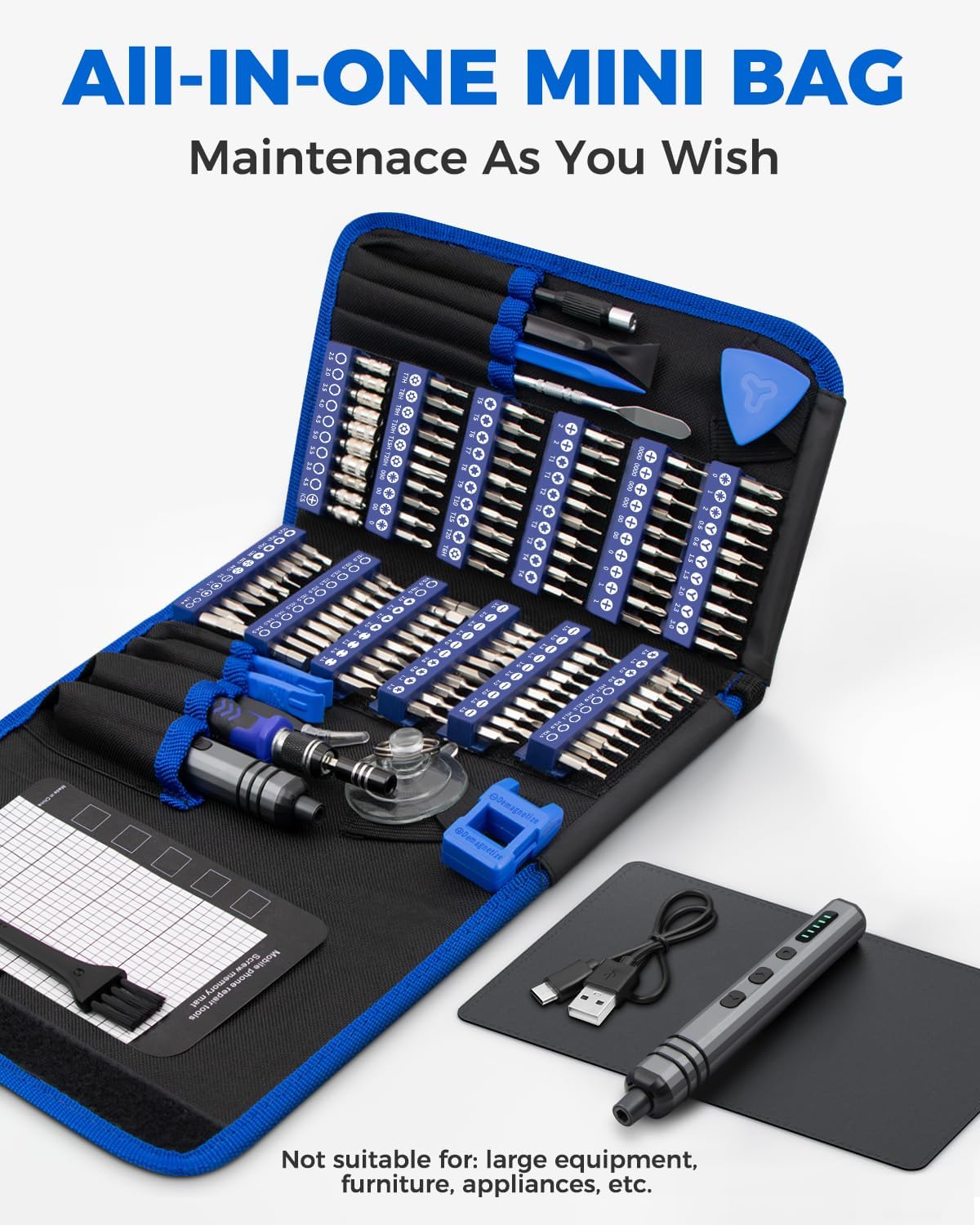 Detalle 2 de UnaMela Mini Electric Screwdriver Set 140-in-1