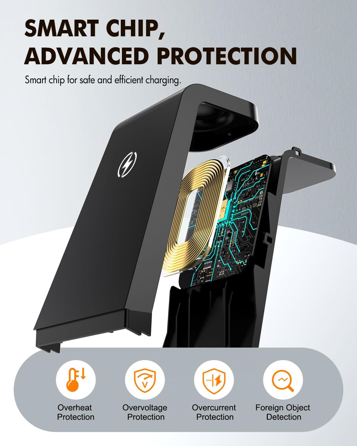 Detalle de Wireless Charger for Samsung: 3-in-1 Android Charging Station