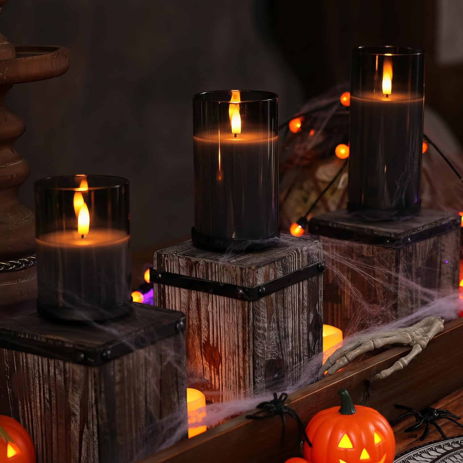 Detalle de Homemory LED pillar candles, 3 pack
