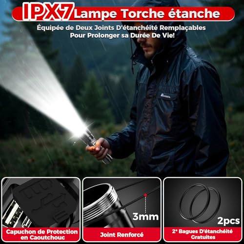 Thumbnail 7 de Shadowhawk S1479 Lampe Torche LED Ultra Puissante — kit professionnel 24h