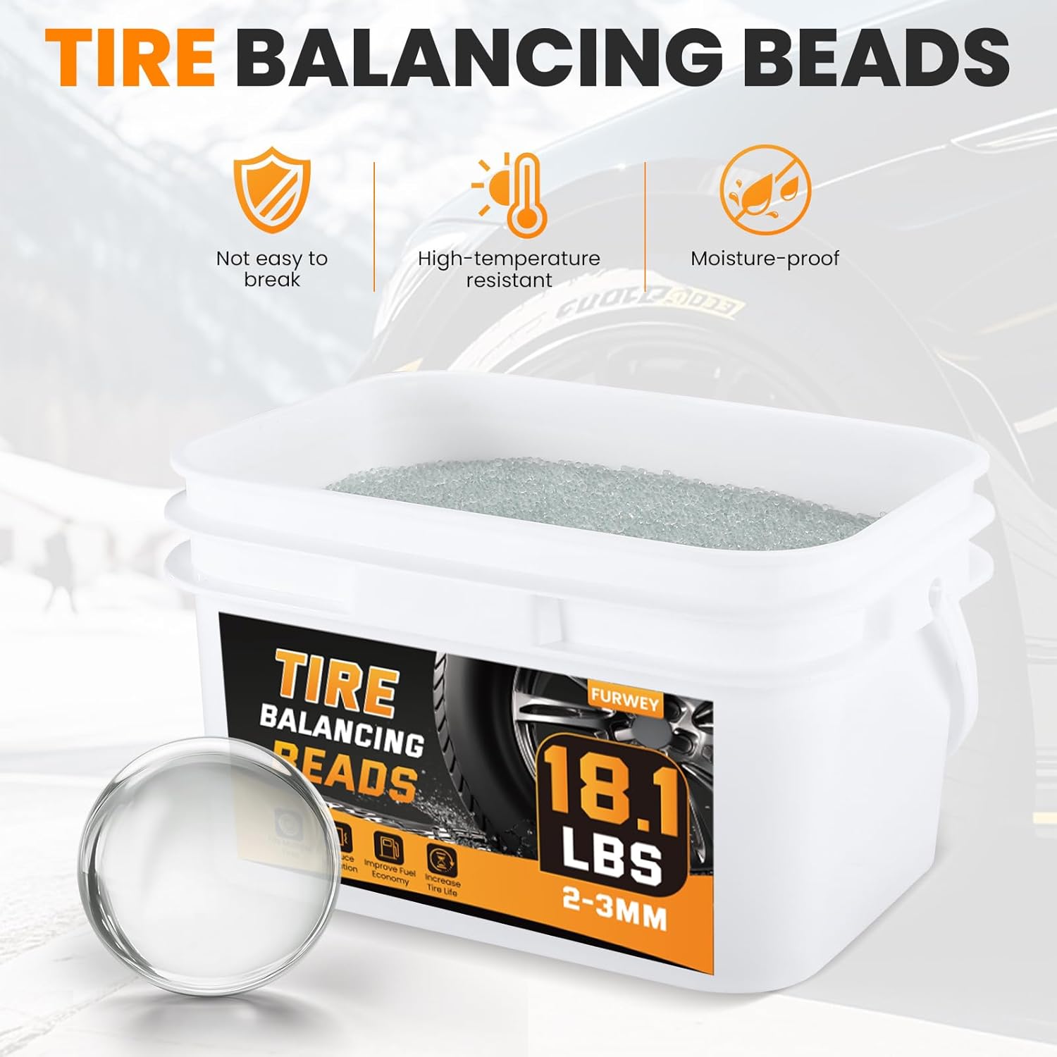 Thumbnail 1 de FURWEY Tire Balancing Beads 18.1 lb: Bulk Tire Balance Solution for Heavy-Duty Tires