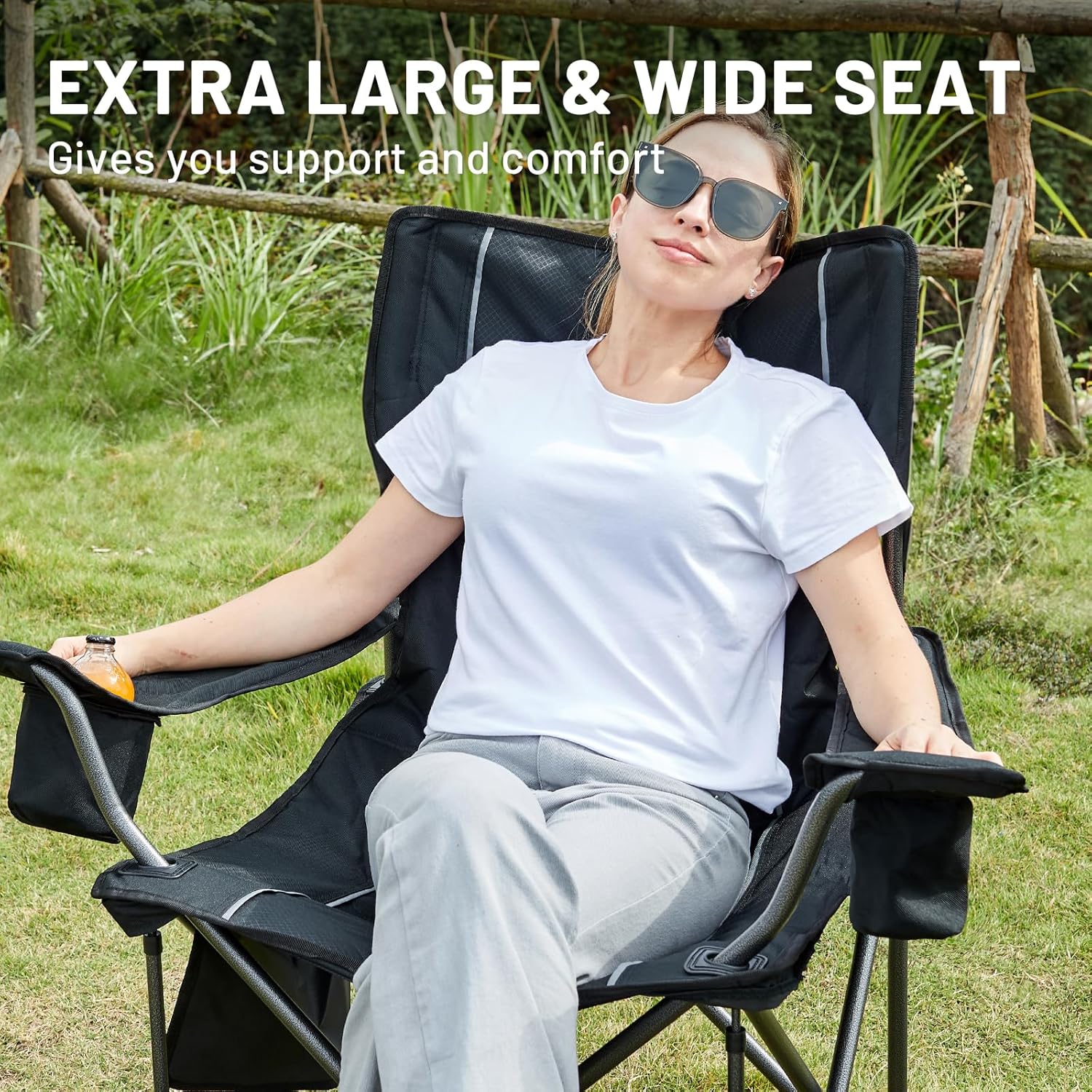 Thumbnail 4 de Timber Ridge Heavy Duty Camping Chair 200kg