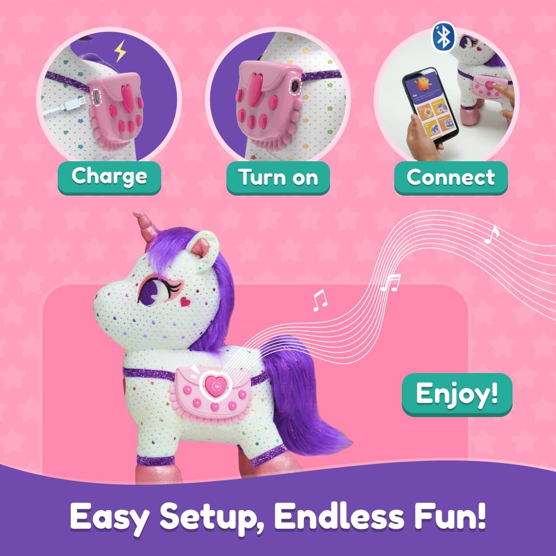 Detalle 2 de Shifu PlayShifu Smart Talking Plush Toy – ZeeZee Unicorn (Interactive Singing & Storytelling)