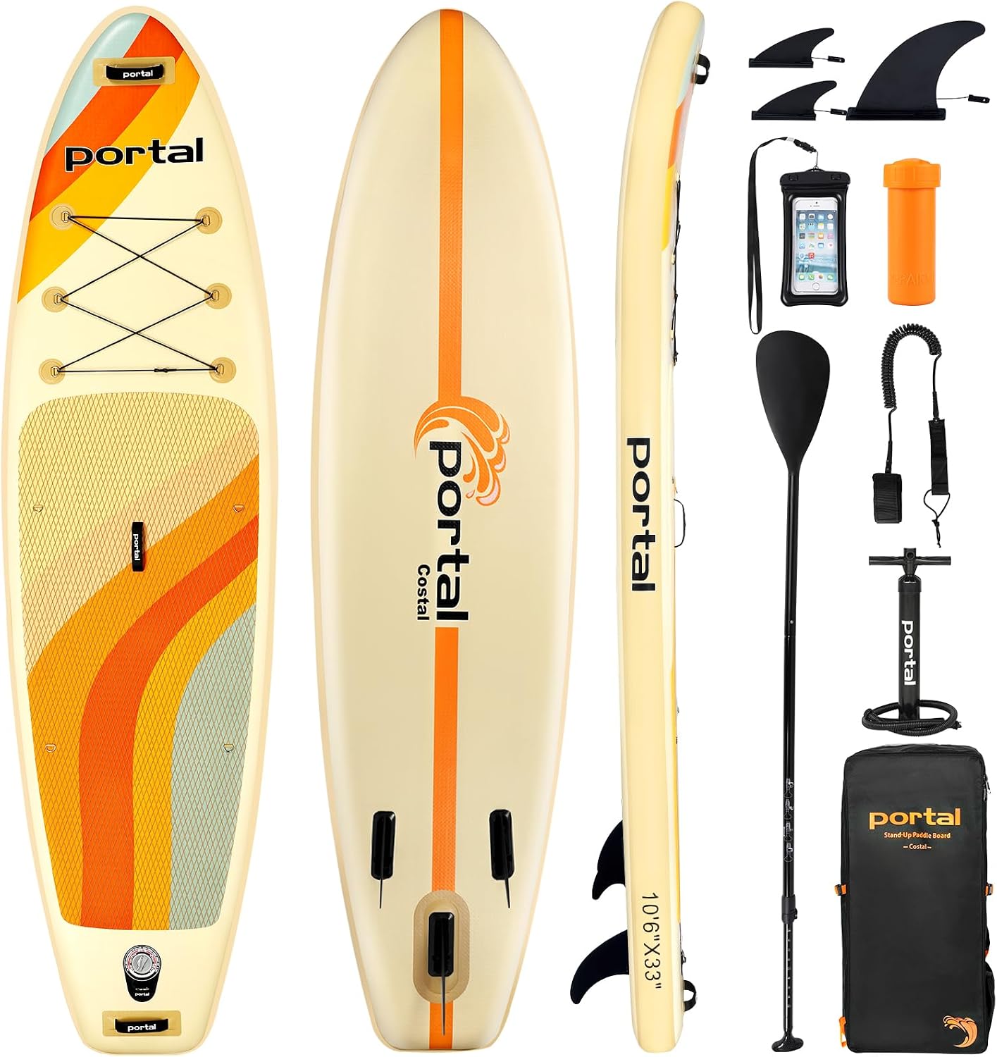 Detalle de Portal Stand Up Paddle Board 10'6 – Aufblasbares SUP-Board mit umfassendem Zubehörpaket