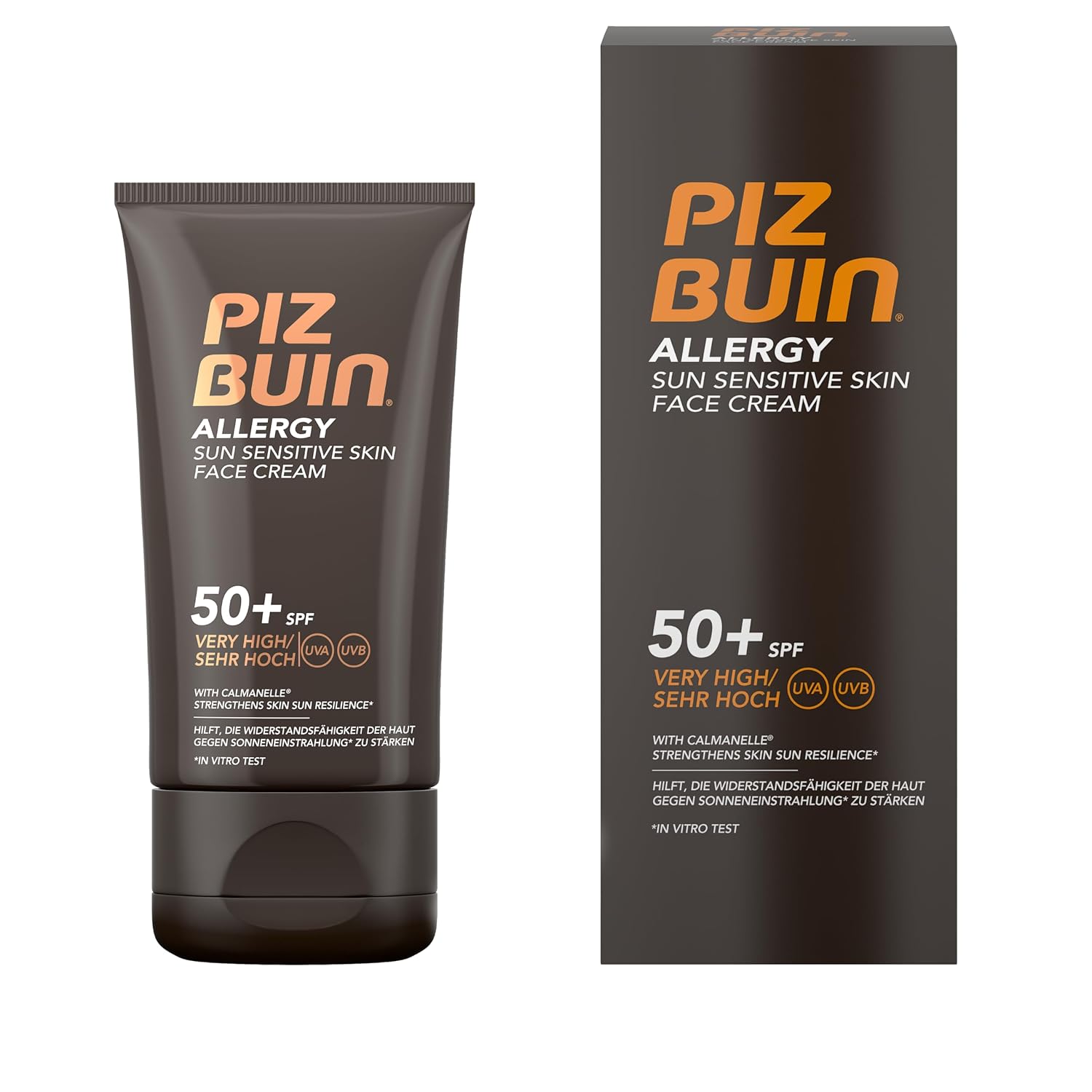 Detalle de PIZ BUIN Allergy Gesichtscreme LSF 50+ – wasserfeste Sonnencreme für empfindliche Haut & Allergiker (50 ml)