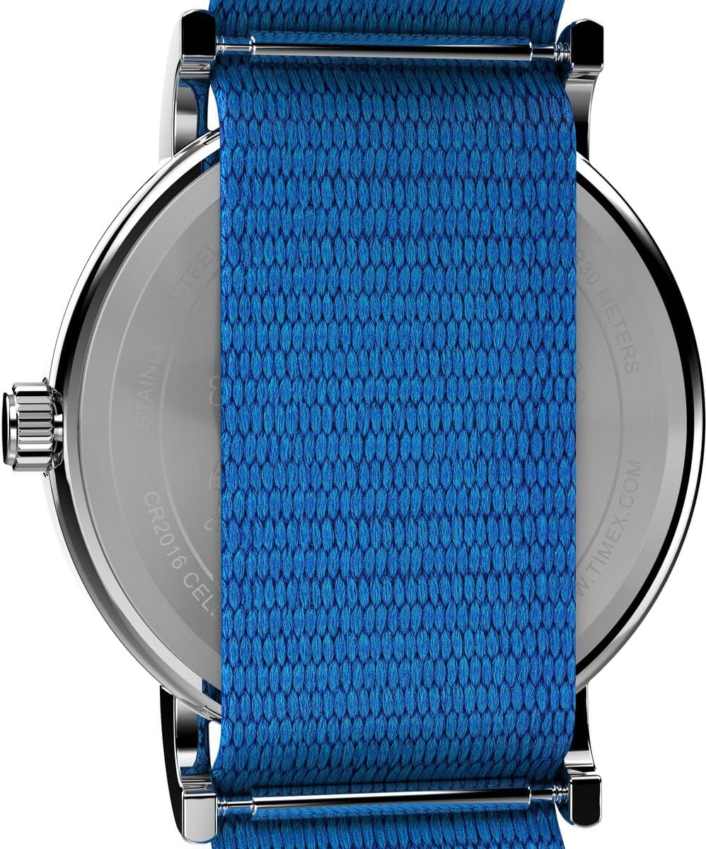 Detalle 1 de Timex Peanuts TW2W194006B dameshorloge met stoffen band en witte wijzerplaat