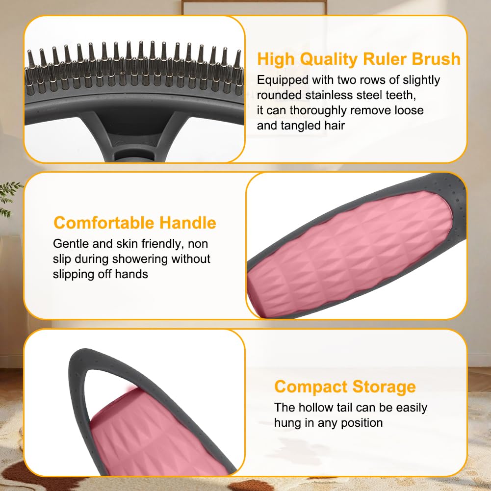 Thumbnail 5 de Umllpet Hund und Katzenbürste für Langhaar: Entfilzer & Unterwollkamm gegen Knoten (rosa)