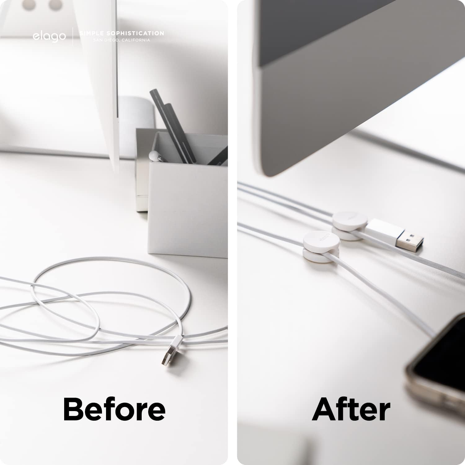 Thumbnail 6 de elago Bottoni per gestione cavi con doppia fessura (7 pezzi) - TPU flessibile, colore nero