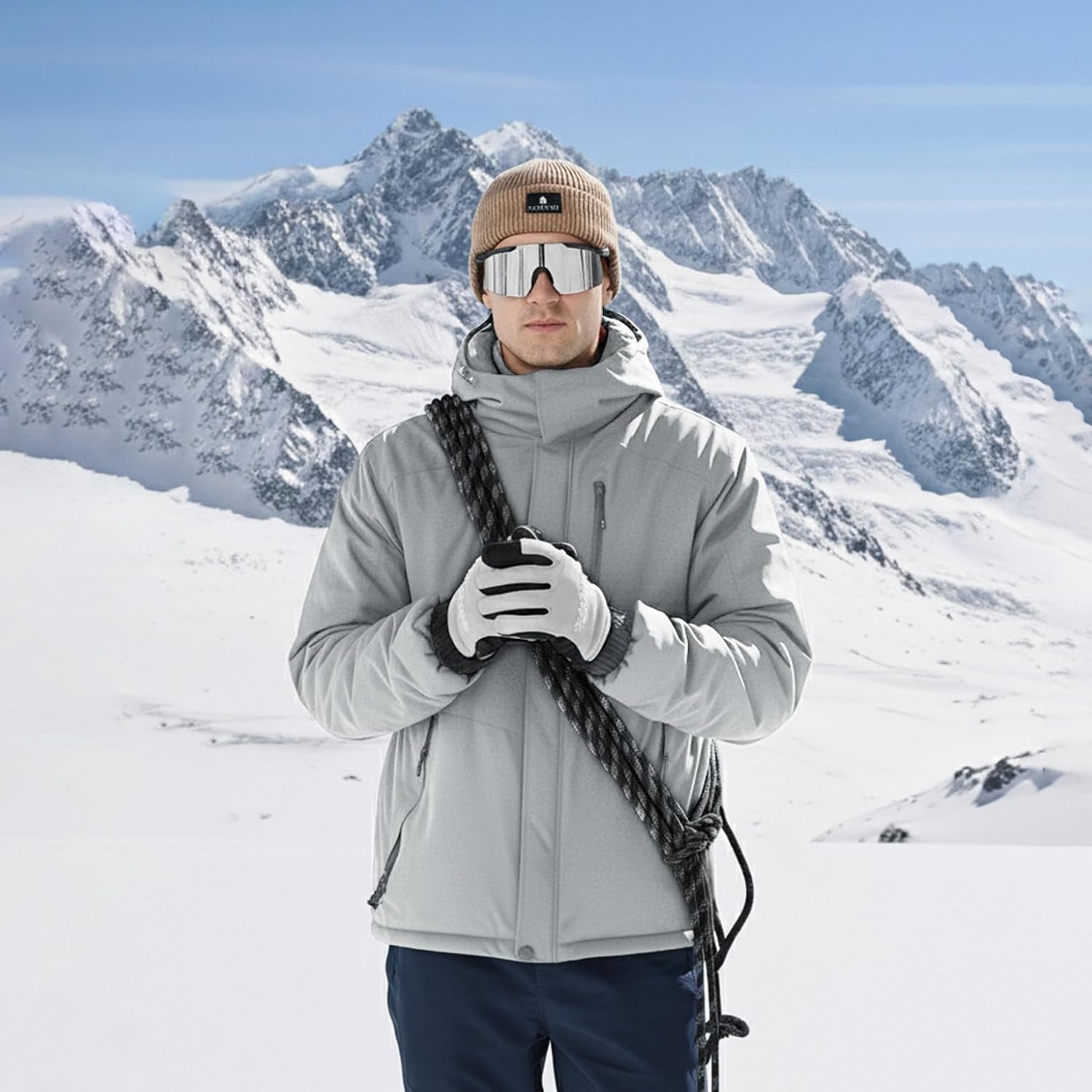 Detalle 2 de CAMELSPORTS Men's Winter Jacket with Removable Hood