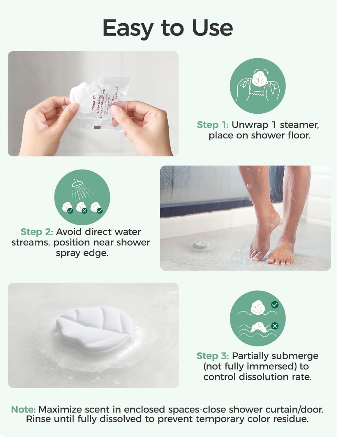 Thumbnail 4 de Momcozy 14 Pack Shower Steamers Spa Gifts (Eucalyptus leaf) with natural peppermint & eucalyptus essential oils