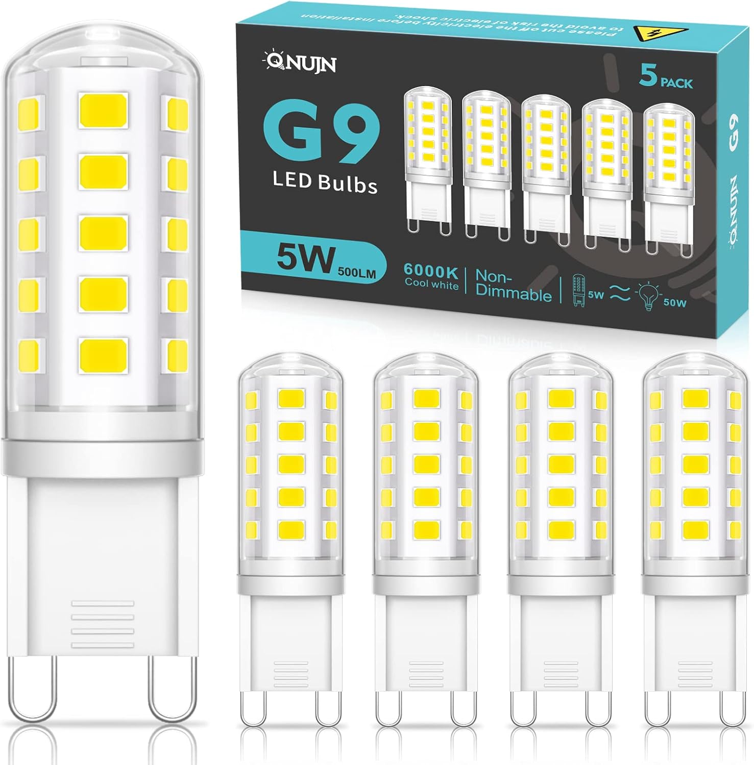 Thumbnail 6 de QNUJN G9 LED Bulbs Warm White, 5W, 500LM, 3000K — 5 Pack
