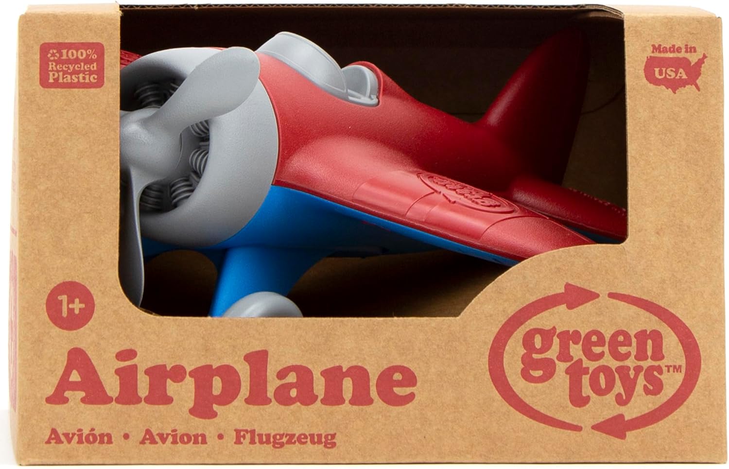 Detalle 2 de Green Toys Airplane Red toy plane for kids ✈