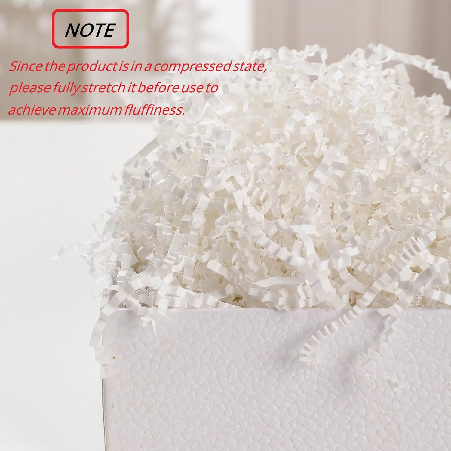 Thumbnail 1 de White Shredded Tissue Paper 500g – Crinkle Cut for Gift Presentation