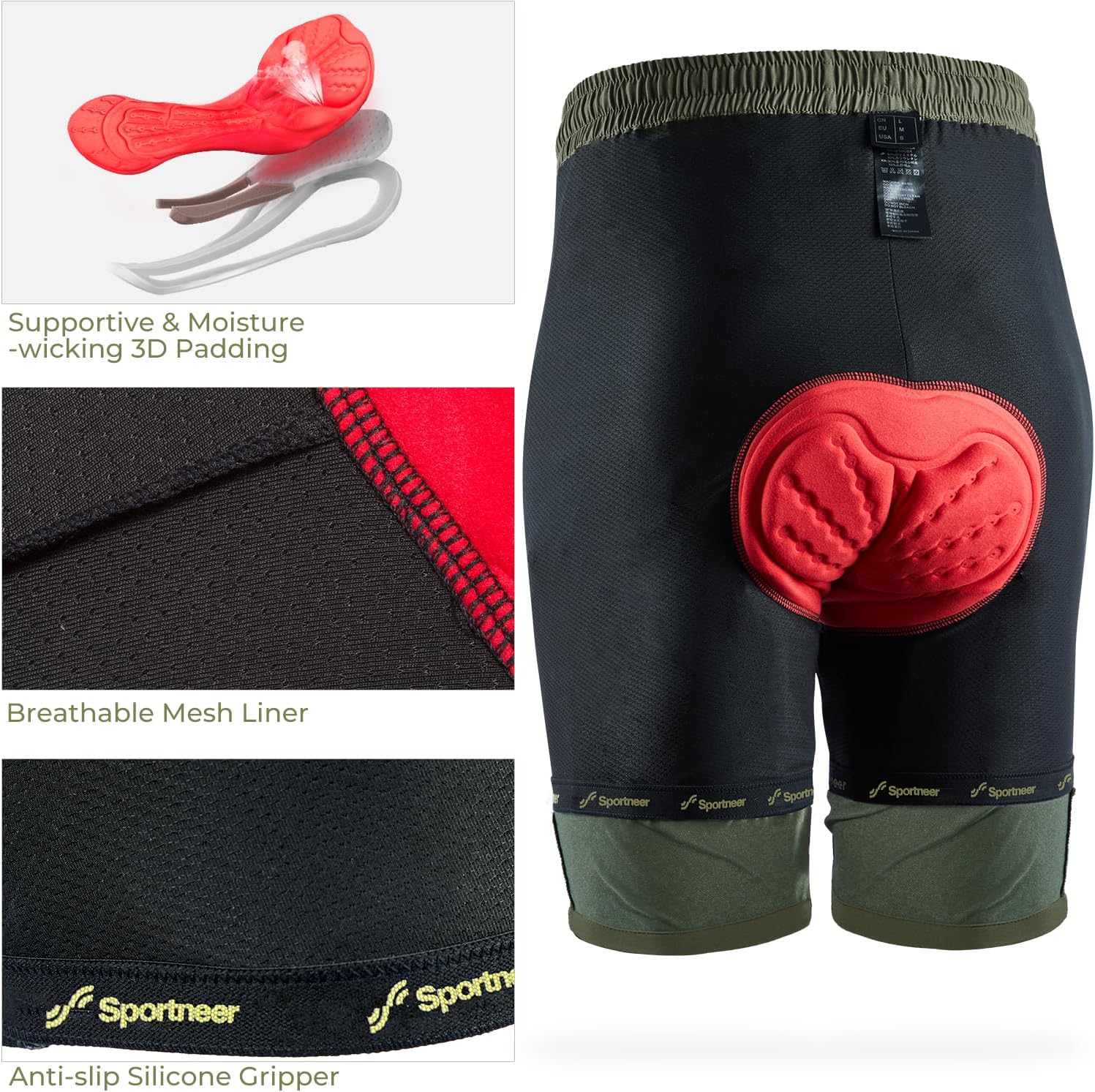 Thumbnail 4 de Sportneer MTB Radlerhose Herren mit 3D-Polsterung, gefüttert und UPF 50+