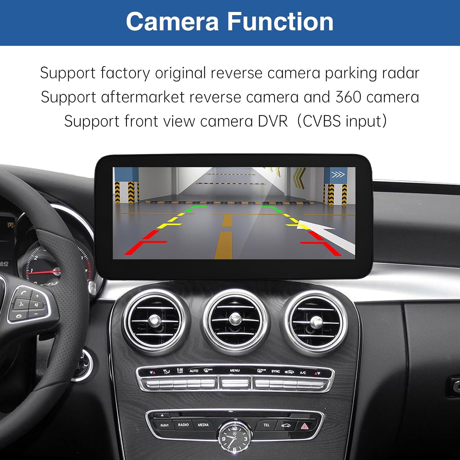Detalle de Road Top Autoradio da 12,3” con CarPlay wireless e Android Auto wireless per Mercedes NTG5.0 (W205/W447, 2016-2018)